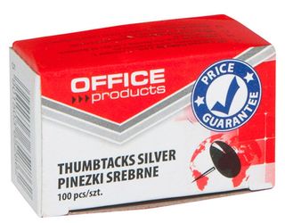 PRODUKTY BIUROWE Przypinki Silver Classic, 100 szt.