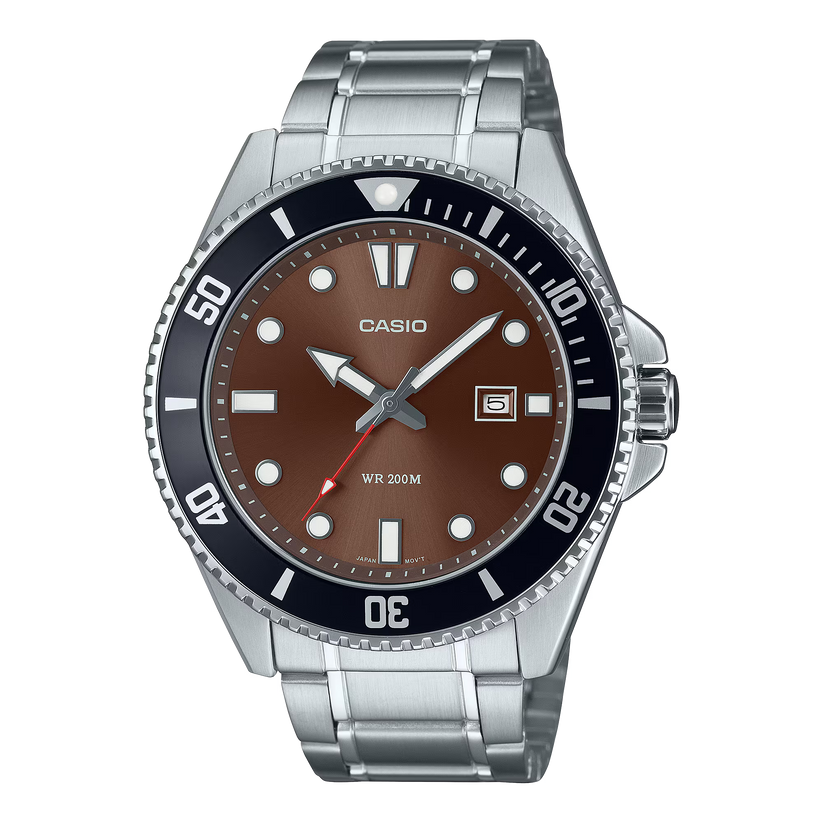 Casio MDV-107D-5AVDF Silver Watch, 200M Water Resistant