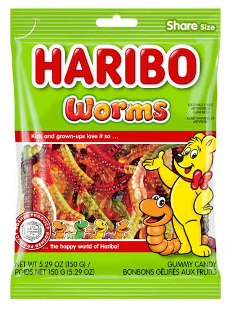 Haribo Worms Bonbons Gélifiés – Share Size