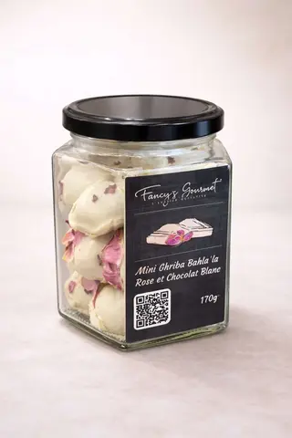 Mini ghriba behla enrobée au chocolat blanc 170g