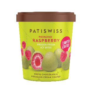 Patiswiss - გაყინული ჟოლო ფსტის კრემით და თეთრ შოკოლადში - 130 გ
