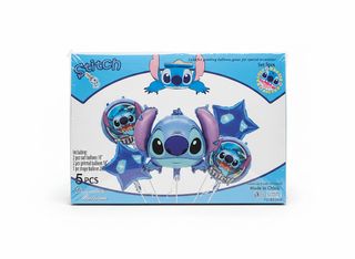 Kit 5 Ballons Stitch Disney – Décoration Anniversaire Bleue