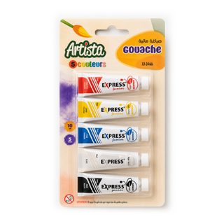 Gouache XJ-3466 – Set de 5 Couleurs - Peinture Créative pour Enfants et Étudiants | Maroc