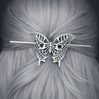 Set ukosnice od antičkog srebra sa motivom leptira