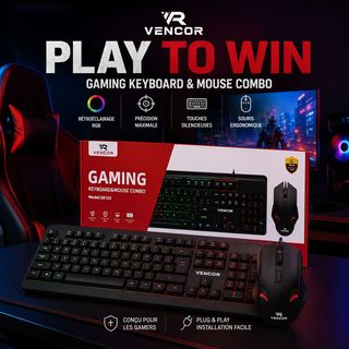 VENCOR GK105 – Clavier & Souris Gaming Haute Performance