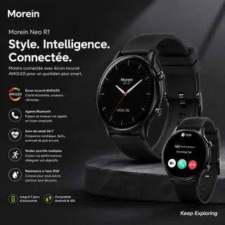 Montre connectée Morein Neo R1 avec écran incurvé AMOLED