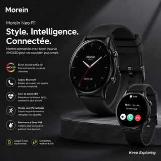 Montre connectée Morein Neo R1 avec écran incurvé AMOLED