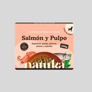 Menú Cocinado de Salmón y Pulpo para perro – 500 g