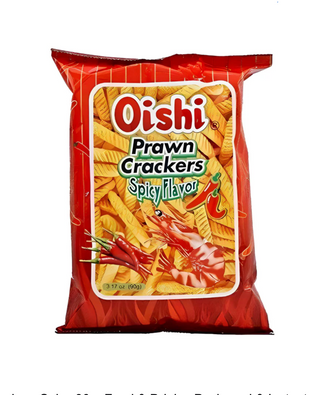Ljuti krekeri Oishi s kozicama, 60 g