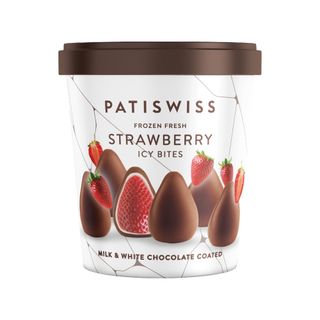 Patiswiss - გაყინული მარწყვი რძიან და თეთრ შოკოლადში - 130 გ
