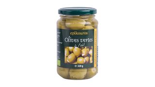 Zielone oliwki z czosnkiem ekologiczne 320 g