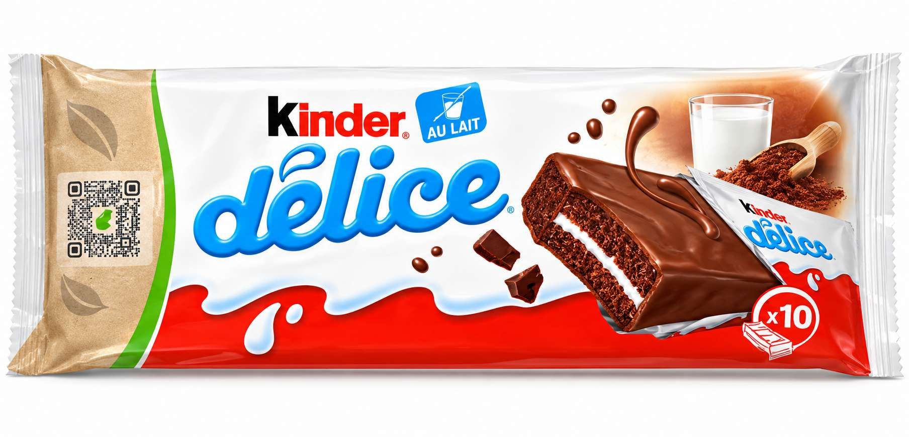Kinder Délice Gâteau au Cacao Fourré au Lait – 10 Pièces