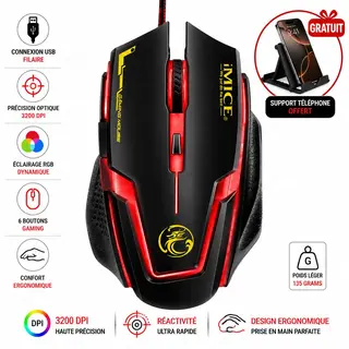 Souris Gaming RGB Professionnelle SUPPORT TÉLÉPHONE OFFERT