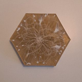 Etoile de neige sous verre en résine époxy hand made