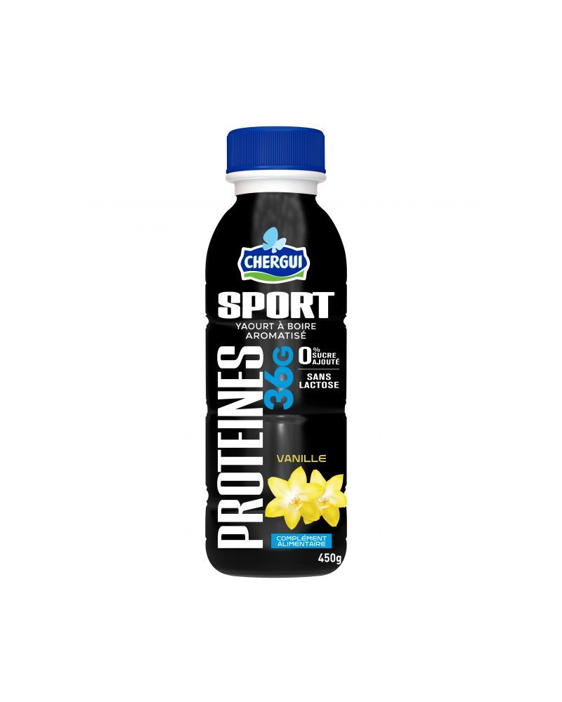 Chergui Sport Yaourt à Boire Protéiné Vanille – 450 ml