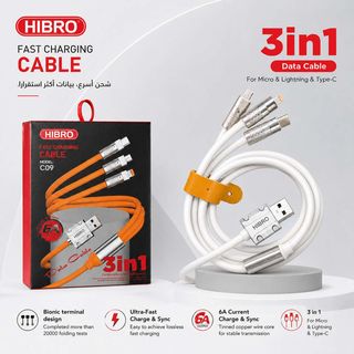 Câble Universel 3-en-1 Hibro C09 Fast Charge 6A