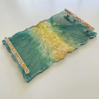 Sauge plateau en résine époxy Handmade