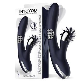 Royalspace Vibrador con Lenguas Estimuladoras y Bolas Internas 360º Azul