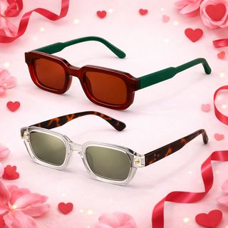Pack Duo Lunettes Rouge & Transparent Tendance pour la Saint-Valentin – Idée Cadeaux Mode