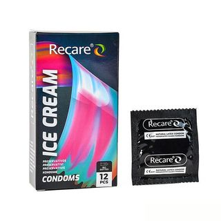 Презервативи Holographic Recare Ice Cream Big Dotted Condoms 12 шт, з пухирцями, аромат: морозиво