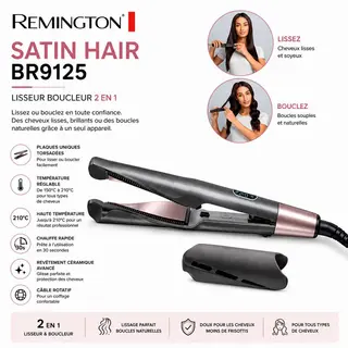 Remington Satin Hair BR9125 – Lisseur & Boucleur 2 en 1