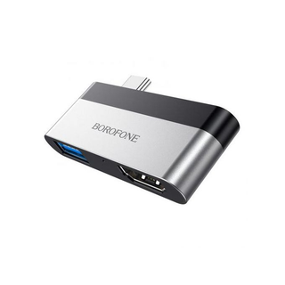 Adaptateur USB-C vers HDMI + USB 3.0 en alliage d’aluminium – Compatible PC, Mac, TV, Projecteur