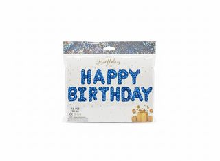 Kit Ballons "Happy Birthday" Bleu à Pois (13 Pcs) – Décoration Festive et Joyeuse pour Anniversaire