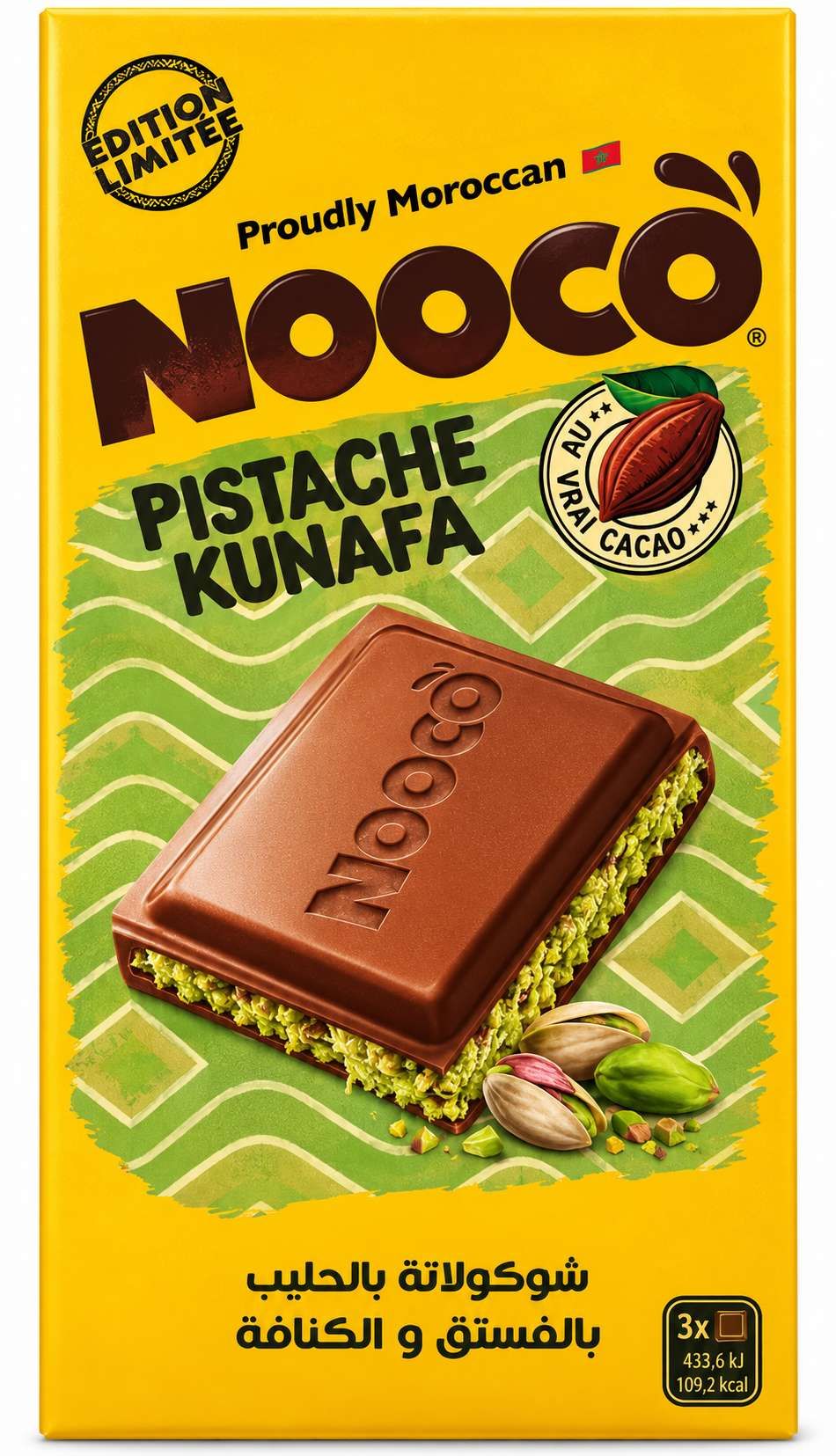 Nooco Chocolat au Lait Pistache Kunafa – Édition Limitée