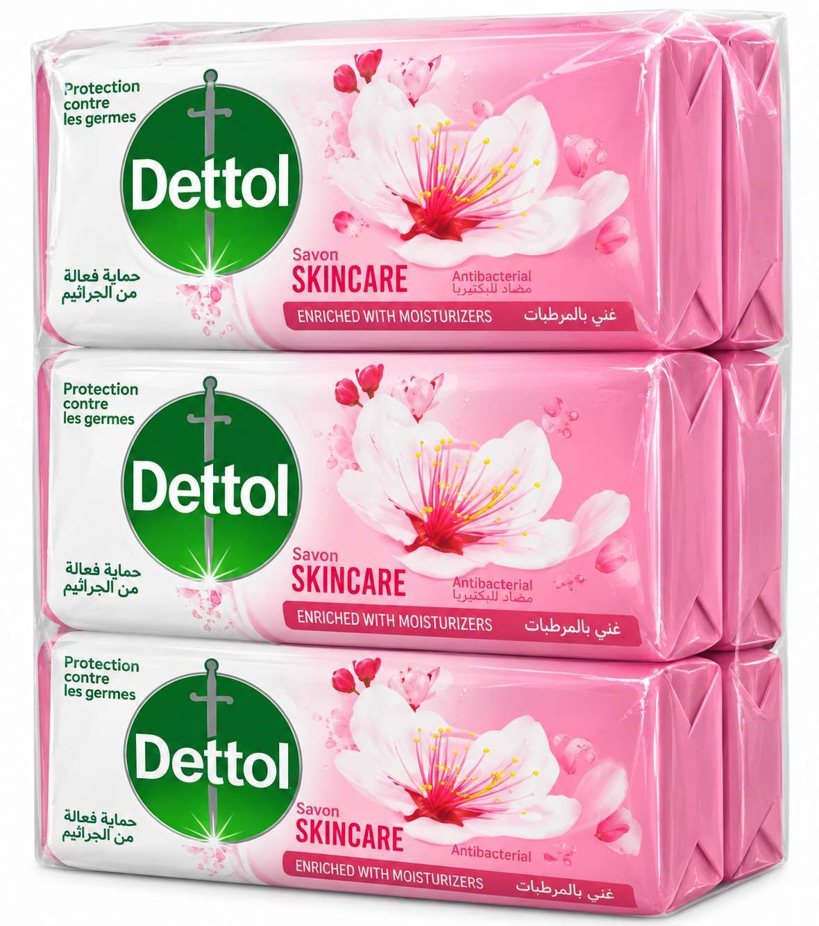 Dettol Savon en Pain Antibactérien Skincare – Lot de 6