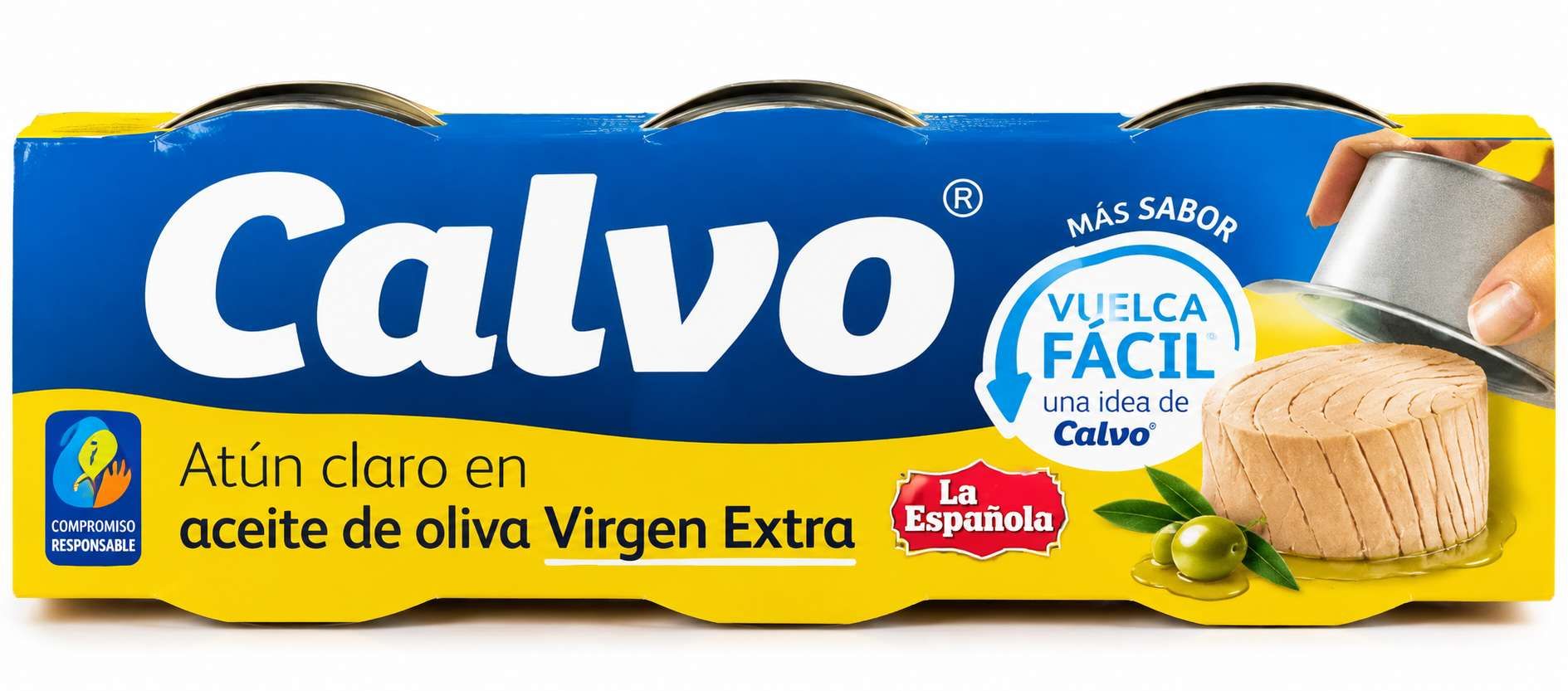 Calvo Thon Clair à l'Huile d'Olive Vierge Extra – Pack de 3 Boîtes