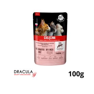 PetRepublic Mokra karma saszetka dla kota Adult z cielęciną 100g