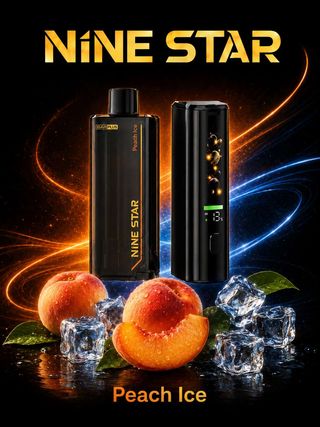 NineStar Peach Ice Vape Starter Kit Black