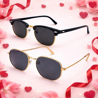 Pack Duo Lunettes Tendance Noir & Doré pour la Saint-Valentin – Idée Cadeaux Chic