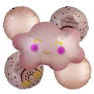 ჰელიუმის  ფოლგირებული ბუშტების ნაკრები,ღრუბელი 5 ცალი