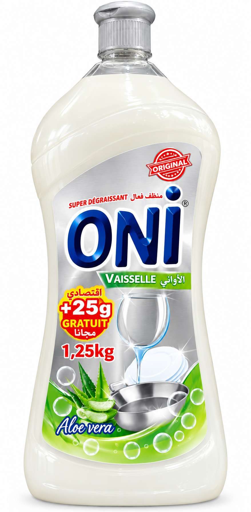 Oni Liquide Vaisselle Super Dégraissant Aloe Vera – 1,25 kg