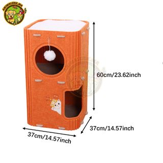 Maison 2 etages / Cachette  pour Chat & Petit Animal – Couleur Aléatoire