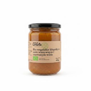 Ekologiczne wegańskie klopsiki w sosie warzywnym z czerwonym winem Carlota Organic 425 g