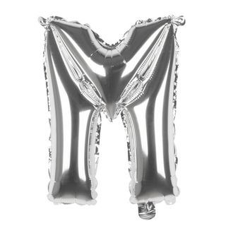 3D Ballon lettre M argent  - Décoration Anniversaire