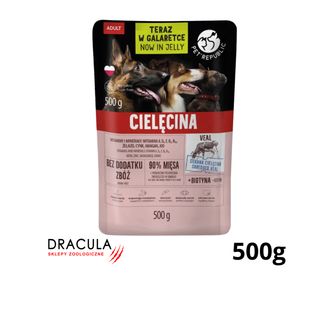 PetRepublic karma mokra dla psa z siekaną cielęciną w galaretce saszetka 500g