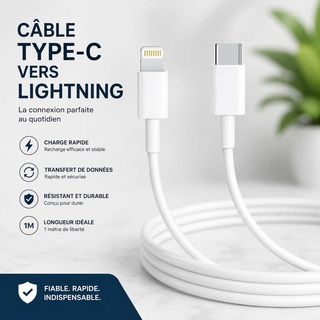 Câble USB Type-C vers Lightning 1M