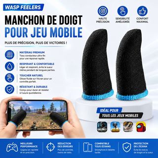 Manchons de doigt noirs Wasp Feelers, 2 paires