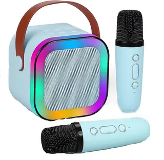 Colorful karaoke sound system with 2 microphones