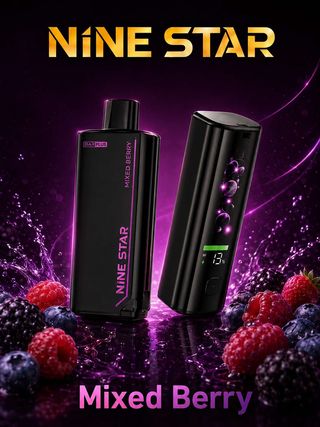 NineStar Mixed Berry Vape Starter Kit, Black