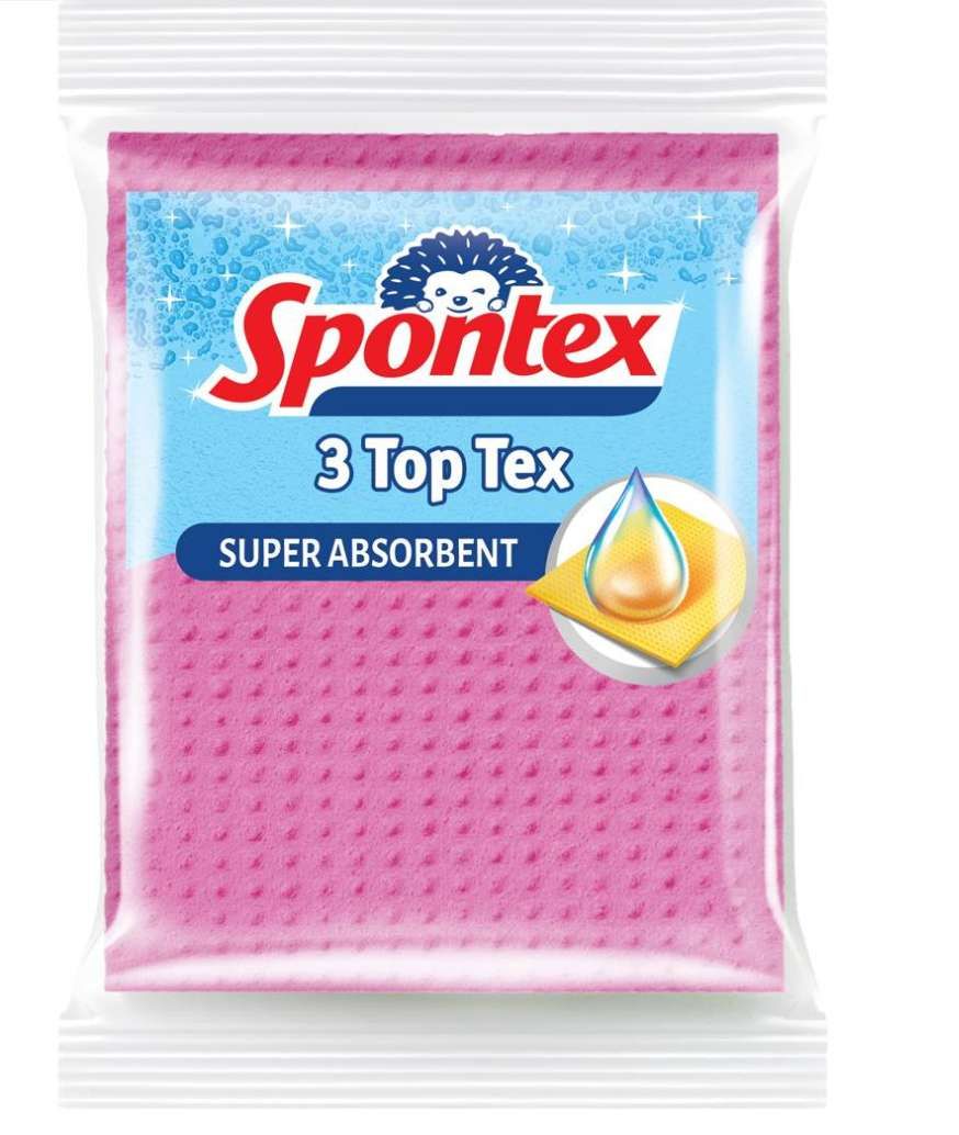 Spontex Top Tex Lavettes Éponge Super Absorbantes – 3 Pièces