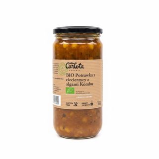Ekologiczna potrawka z ciecierzycy z algami Kombu Carlota Organic BIO 720 g