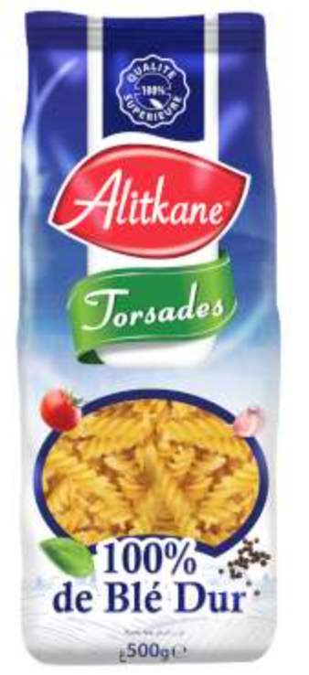 Alitkane Torsades 500 g – Pâtes de Blé Dur