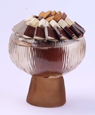 Coupe en verre ambré avec base tentée MM