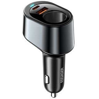 Adaptateur de chargeur de voiture ESSAGER 120 W USB + Type-C avec prise allume-cigare