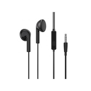 Écouteurs avec micro, prise audio 3,5 mm, commande à bouton unique, câble 1,2 m. (noir)
