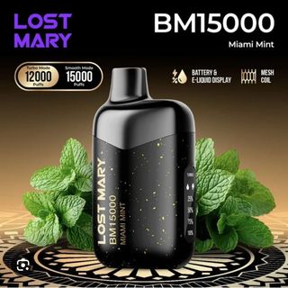 LOSTMARY BM Miami Mint Vape, 15000 Puffs